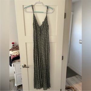 Floral jumpsuit with tie front